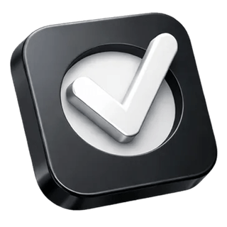 3D confirmation tick icon on the Talgauge Analytics about page